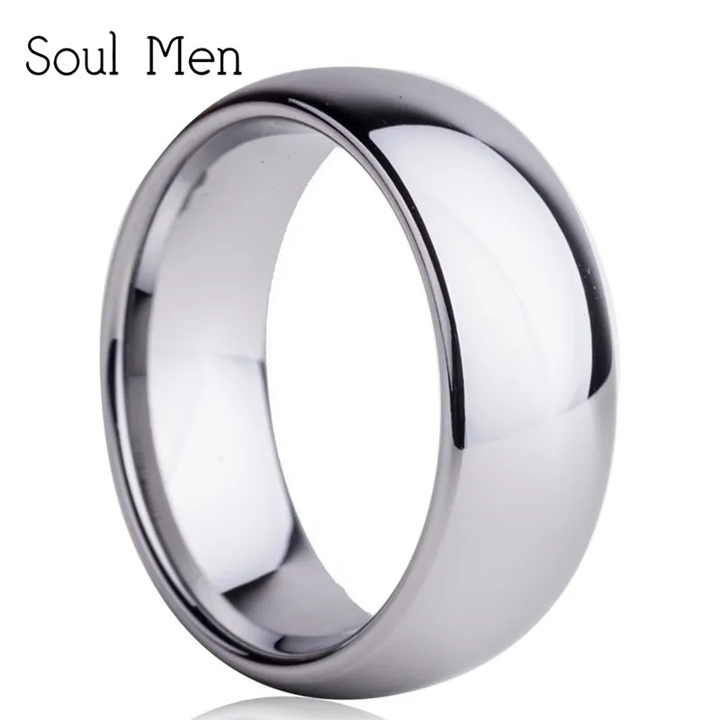 W rosji Chile 8MM męska wysoki połysk pierścienie z węglika wolframu dla mężczyzn biżuteria Comfort FIt obrączka TU001R