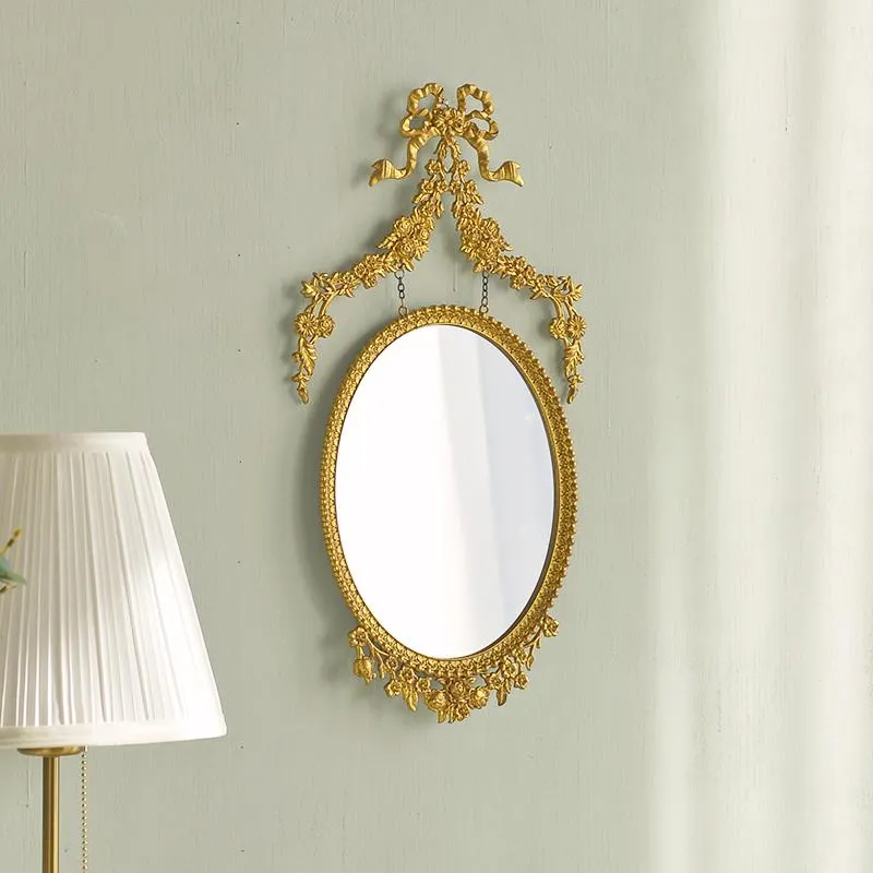 거울 황금 새겨진 거울 침실 드레싱 테이블 메이크업 벽 식당에 대 한 매달려 Specchi decorativi eb5zsj