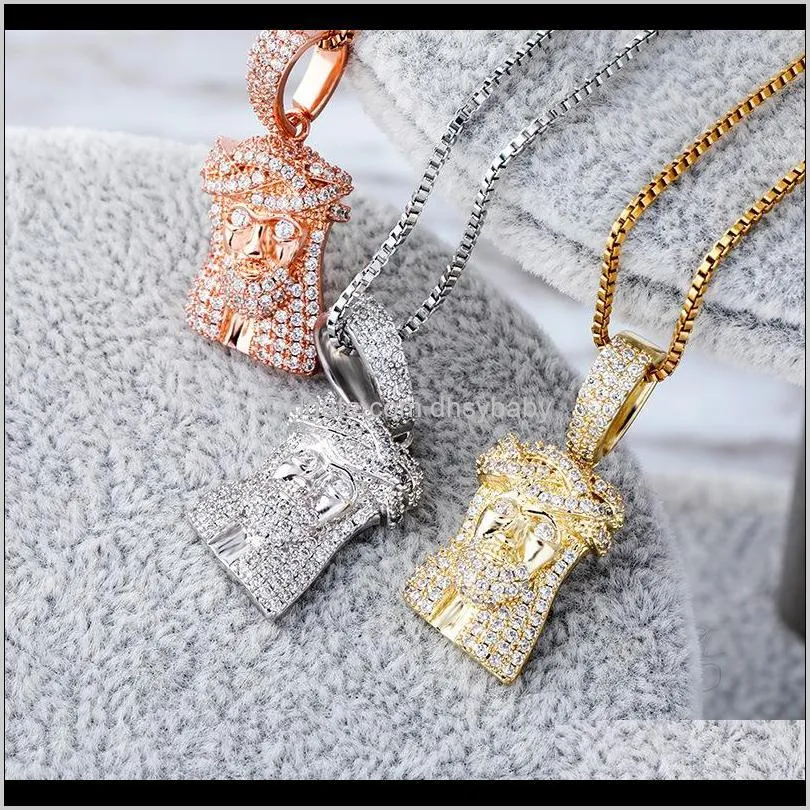 luxury designer necklace women jewelry hip hop jesus piece pendant bling diamond iced out pendants statement charms fashion accessories