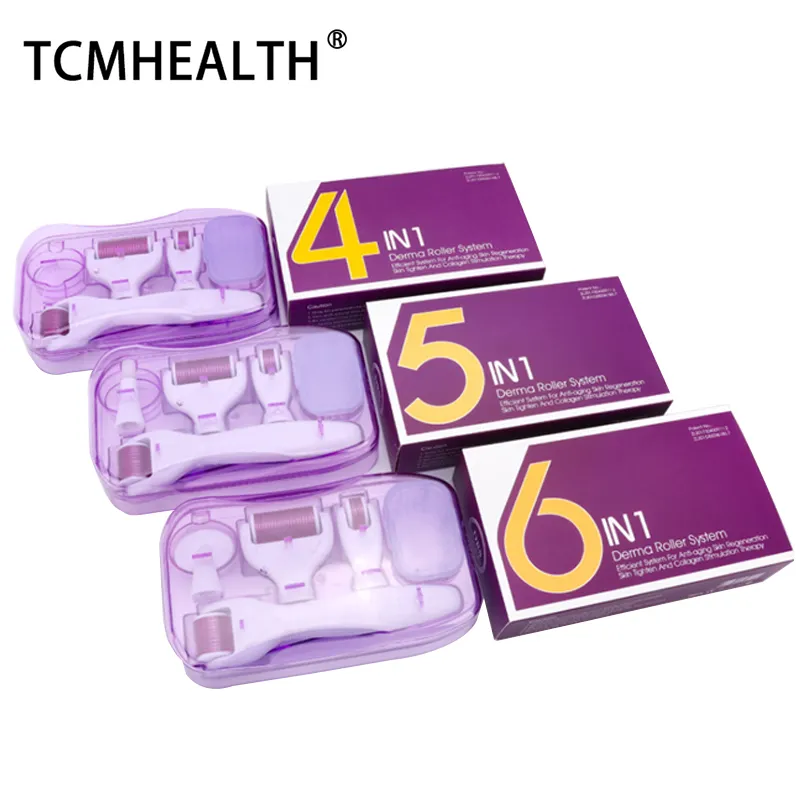4/5/6 en 1 Derma Roller Micro Aiguille Kit Médical En Acier Inoxydable Micro Aiguilles Anti Vieillissement Visage Beauté Outils