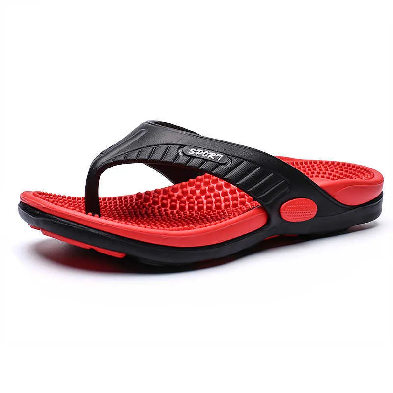 Comfortable Mens Beach Flip Flops Summer Massage Sandals Ochi Beach Resort For Casual Wear Fashionable Footwear 210621 From Pu06 4.26 DHgate.Com