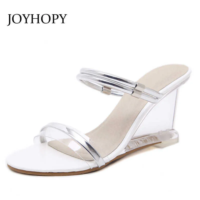 Joyhopy ouro prata cor transparente cristal salto alto sandálias moda fashion strap wees sapatos ws1682 x0728