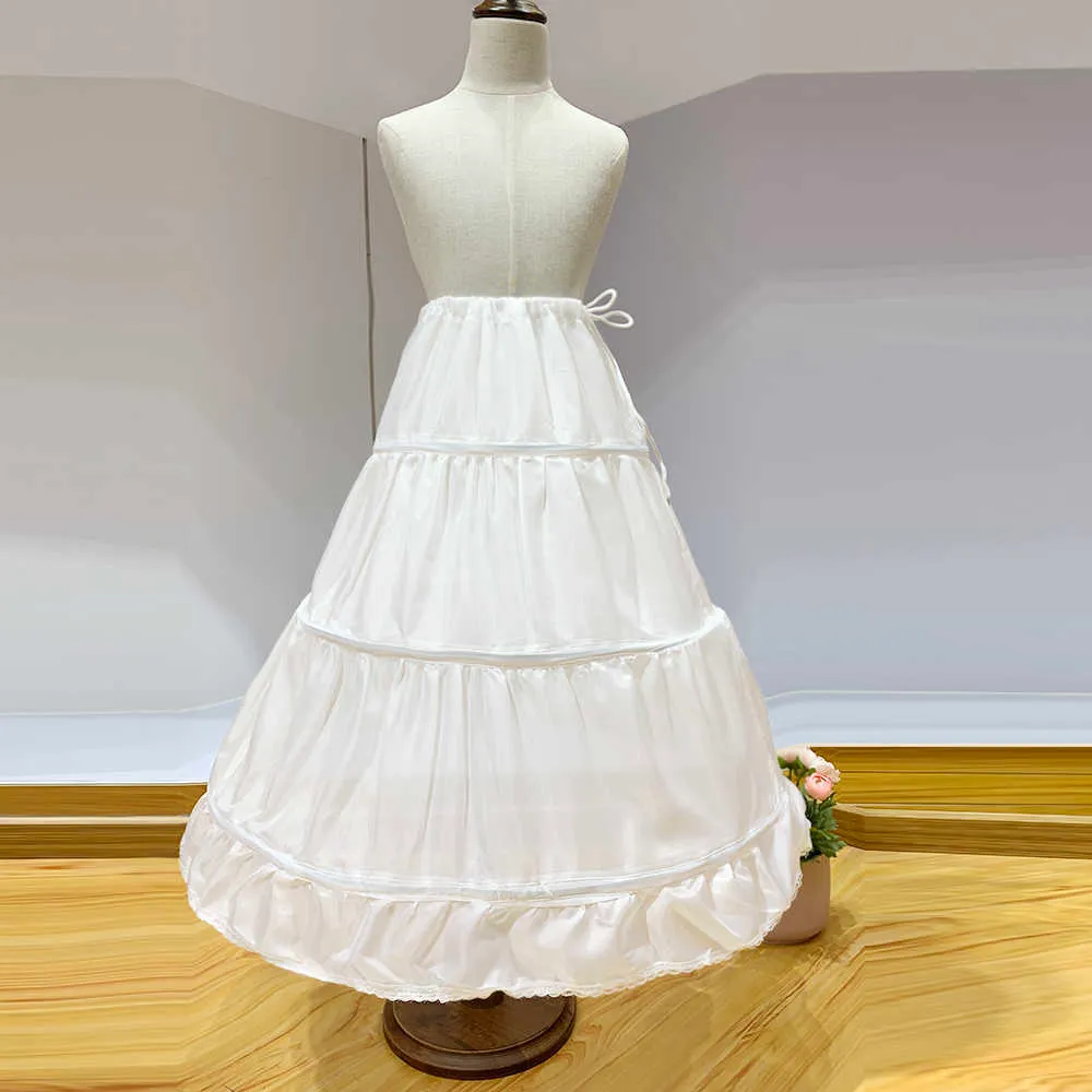 Kväll bröllopsfest petticoats brudblomma tjejer underskirt cosplay kort klänning petticoat lolita ballet kläder 45cm 55cm Q0716