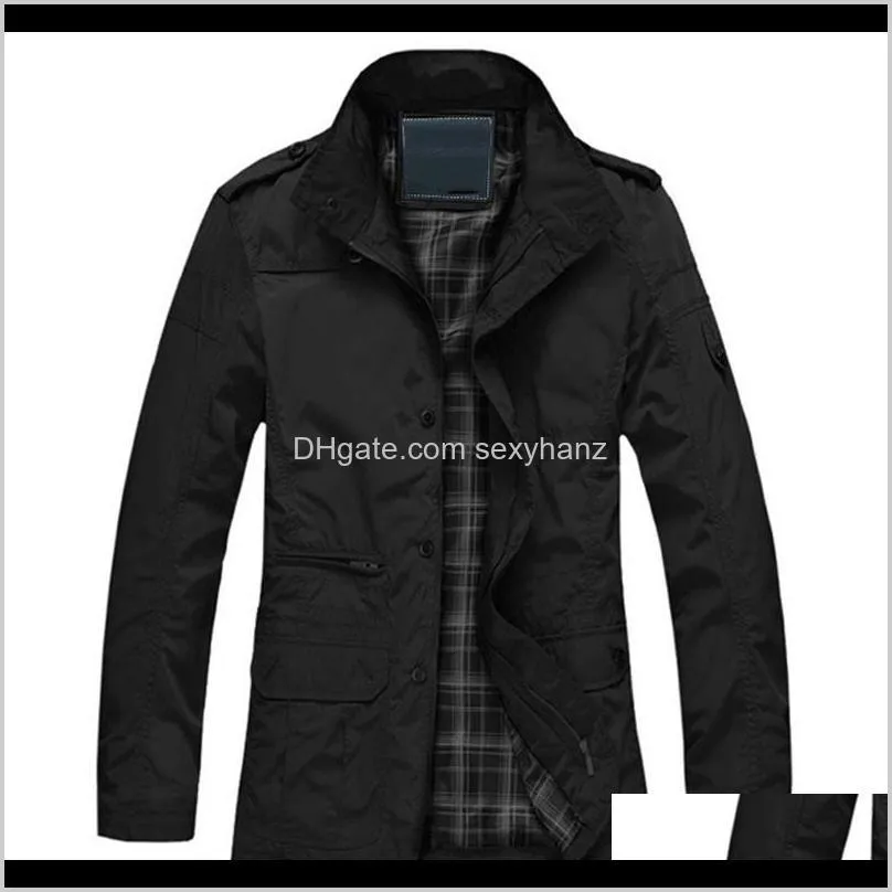 Jackets Outerwear & Coats Mens Clothing Apparel Drop Delivery 2021 M-5Xl Men Big Size Casual Long Jacket Spring Autumn Male Business Windbrea
