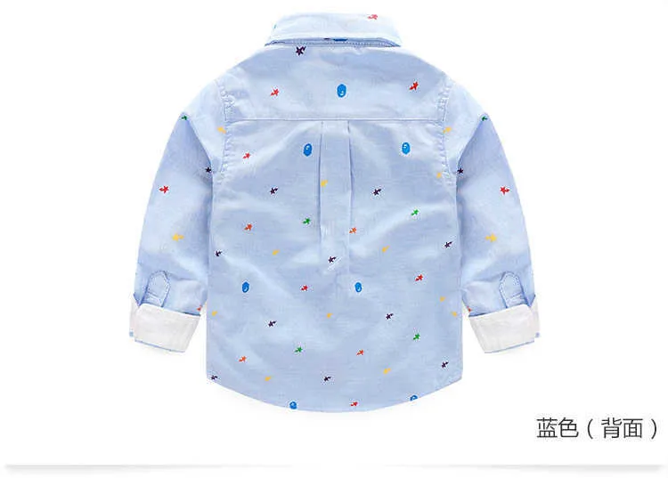 Children Clothing Casual Spring Autumn New Design Turn-Down Collar Long Sleeve Star Print Pocket Kids Shirts Boys (5)