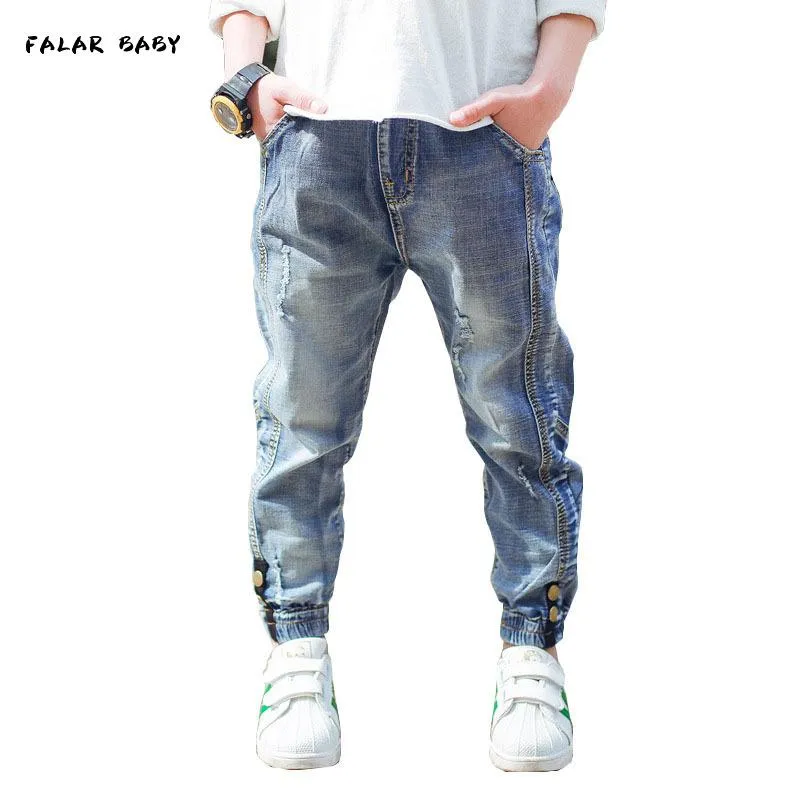 Teen Boys Jeans 2021 Höst vår för byxor Mode Barnkläder Denim Trousers Kids 4 6 8 10 12 13 ÅR