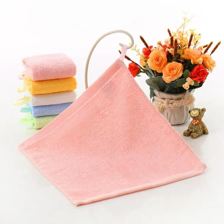 Kindergarten Face Towel Square Wiping Hands Plain Bamboo Fiber Small Wipe Hand Towels 25*25CM RH2074