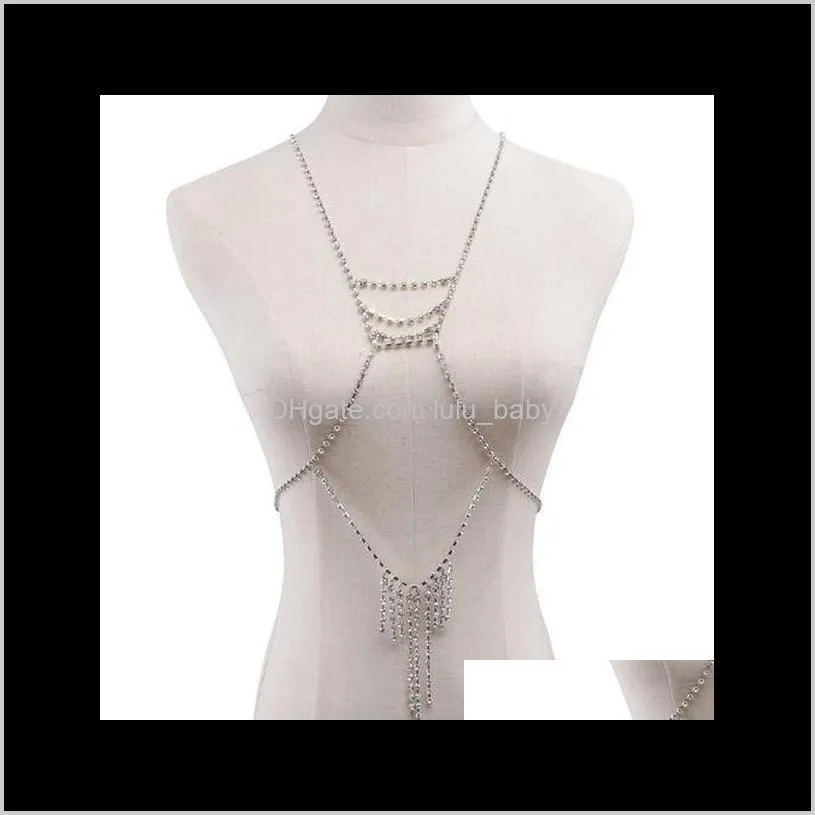 europe and united states fashion sexy rhinestones bra bikini body chain