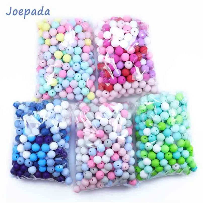 Joepeada 300Pcs/lots 12mm Round Silicone Teething Beads Food Grade Rodents For DIY Baby Necklace Teether 210909