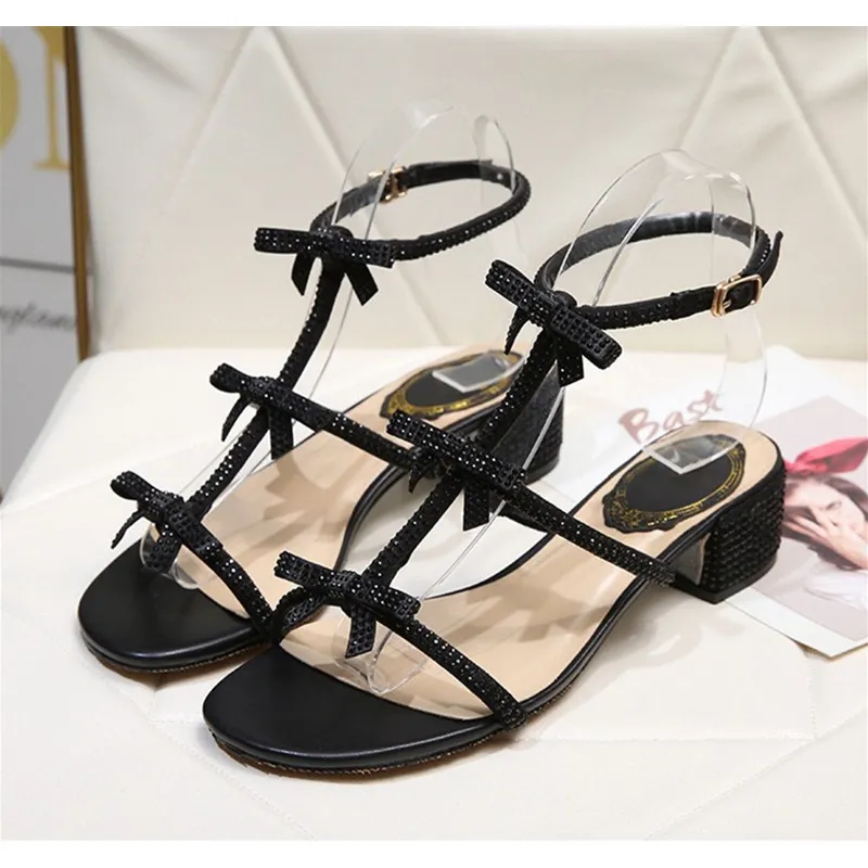 Luksusowe buty na wysokim obcasie sandały damskie Slide RC modna kokarda projektant panie gumowe sandały płaskie buty rzymskie klapki japonki Heatshoes