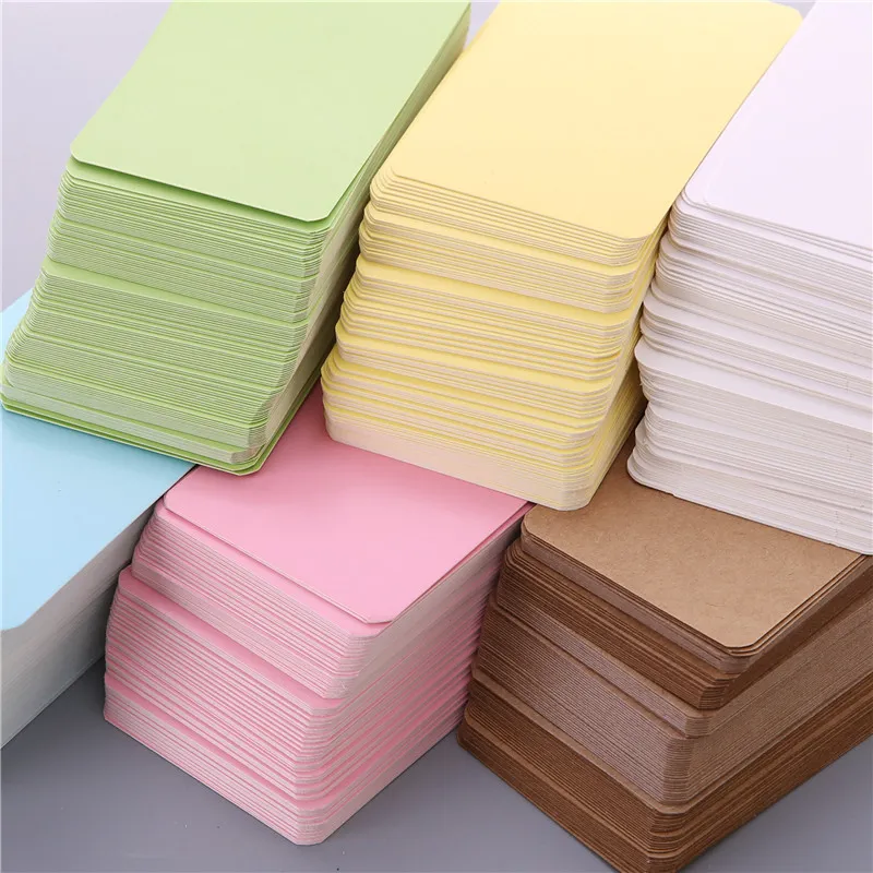 100PC Small Blank Paper Message Note Business Cards Double-Sided for DIY  Gift 