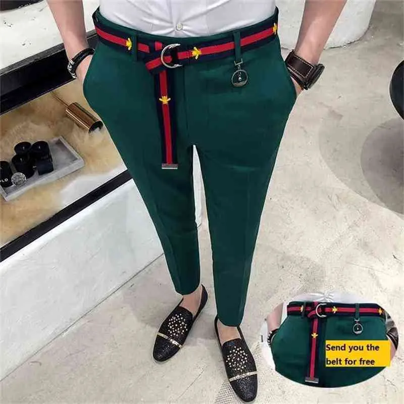 Herren-Social-Hose, weiße Hose im britischen Stil, grünes Bürokleid, schmale Passform, eng, rot, Club-Rosa 210715