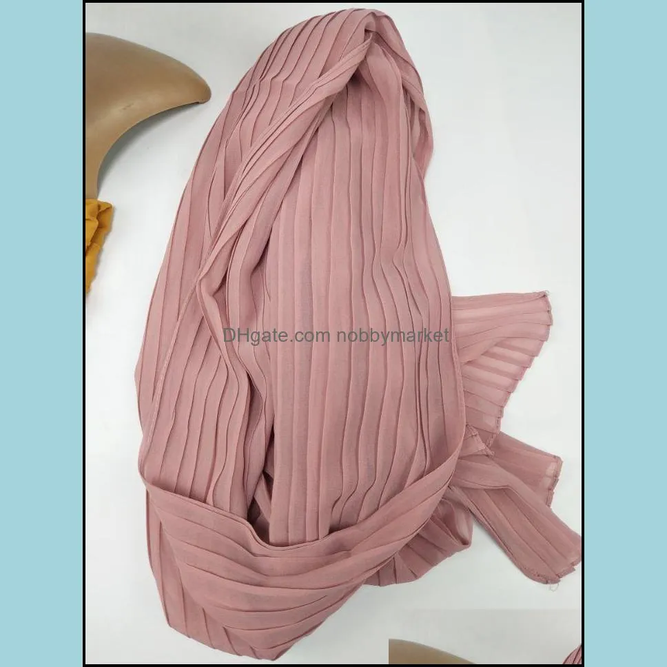 New Turkish style Women crumple bubble chiffon solid color crinkled shawls pleat headband hijab muslim wraps scarves/scarf