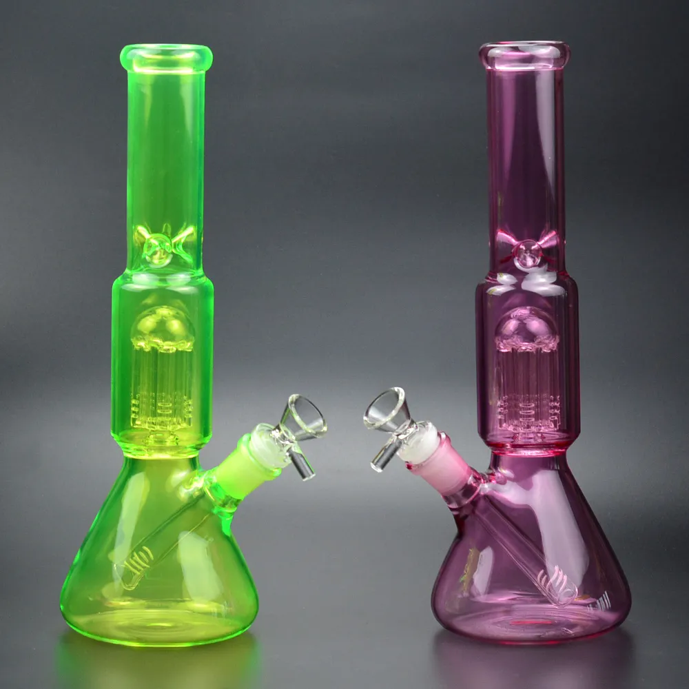 12 Hookah Glass Beaker Bong 6 Arm Tree Perc Bongs Hat Percolator