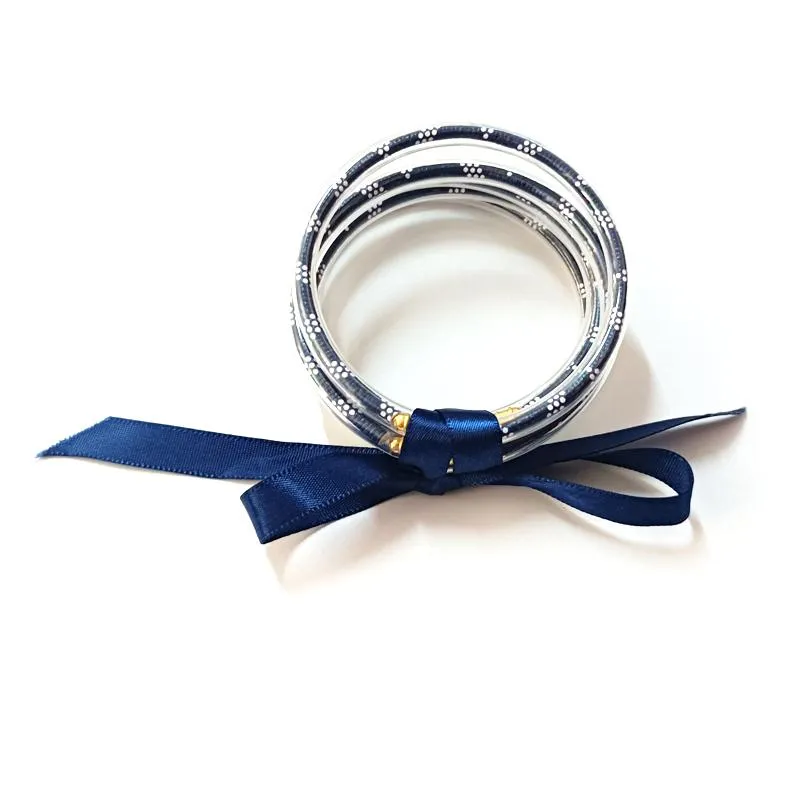 Bangle 2021 Lleno de silicona plástico jalea brazaletes apilados pulseras para mujeres Todos Tiempo Bowknot Joyería femenina
