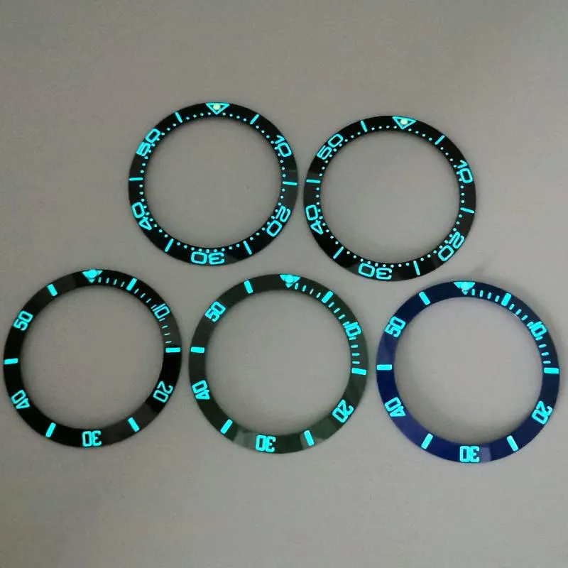 Kits de herramientas de reparación, 38mm, superluminoso, alta calidad, bisel de cerámica azul/negro, anillo de inserción, reloj compatible con SKX007/009 SEA Master Parts