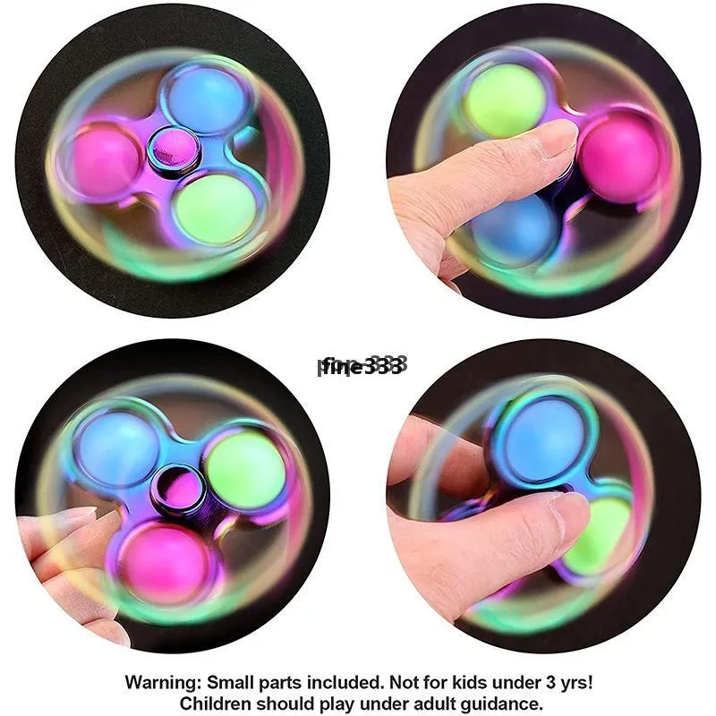 2021 DHL Push Simple Dimple Fidget Toys Plus 3 Sides Finger Play Game Anti Stress Spinner Kleurrijk