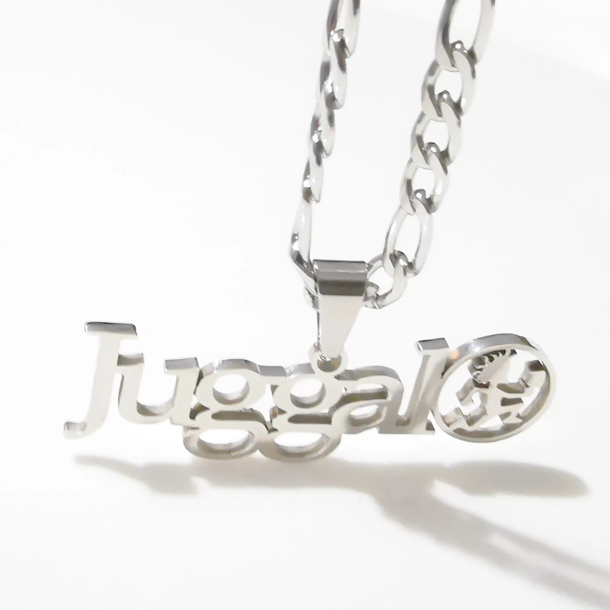 Bijoux pour hommes Punk Argent Lettre Juggalo Pendentif Collier En Acier Inoxydable ICP Hatchetman Charmes Chaîne 4mm24 pouces