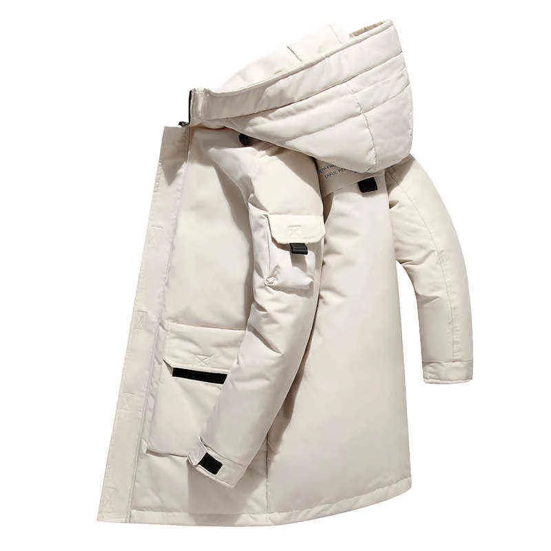 Houd warme -20 graden witte eend donsjack mannen winddichte capuchon winter dikker naar beneden jassen mannelijke windjack bovenkleding maat S-3XL G1115