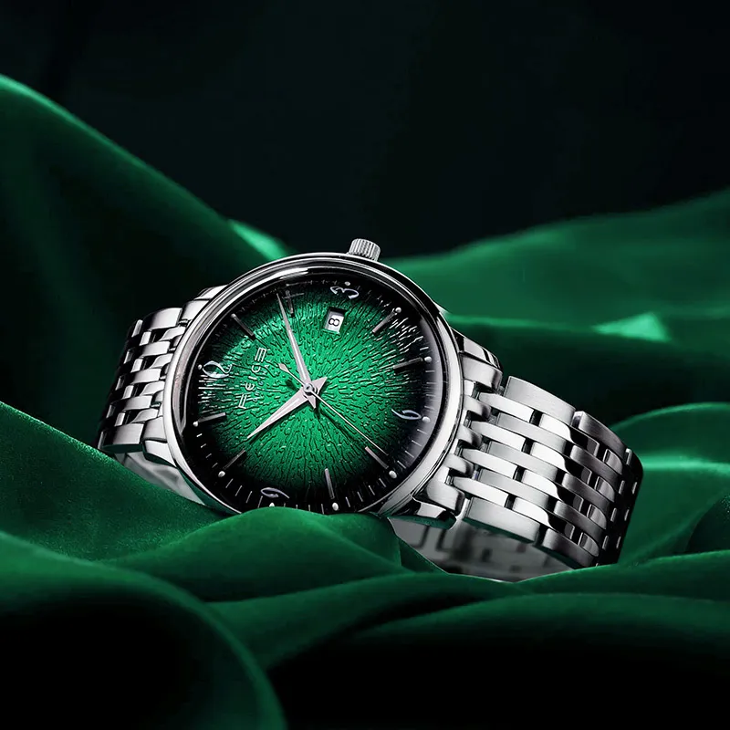 Designer luxo marca relógios mecânicos ultra fino automático ES para homens impermeável empresário de negócios cinto de aço inoxidável FM221