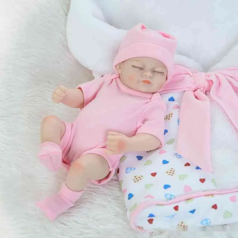 Full body silicone reborn baby dolls Reborn Baby Dolls Handmade Reborn 11 inch Real Looking Newborn Baby Girl Silicone Realistic Doll