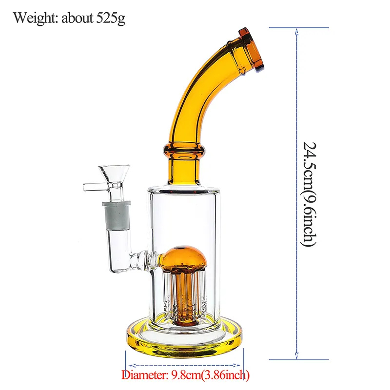 Stor tjock glasbägare Bong Hookah Dome Honeycomb Percolator Tree Perc Rökning Vattenfilter Bongs Recycler 14mm eller 18mm Skål Juice Box Oil DAB Rigs Brännare Rör