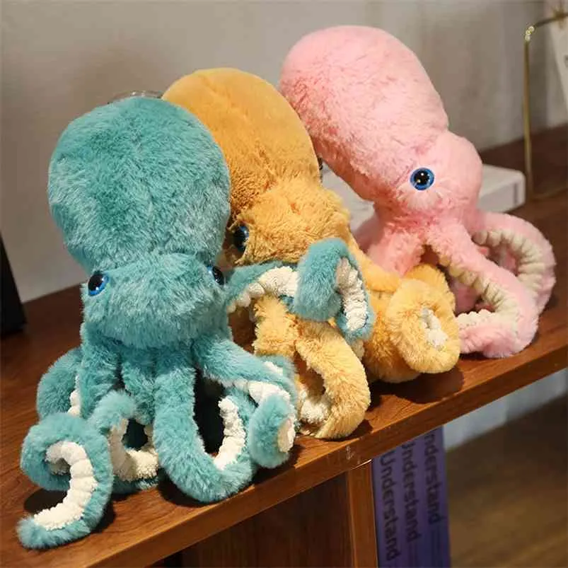 낙지 봉제 peluches 그랜드 귀여운 시뮬레이션 동물 횡단 장난감 채워진 된 박제 s 펜던트 만화 홈 장식 210728