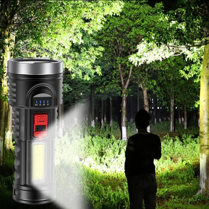 Flashlights Torches Portable USB Rechargeable Handheld Electric Torch Chargeable Battery Outdoor Camping For Hiking