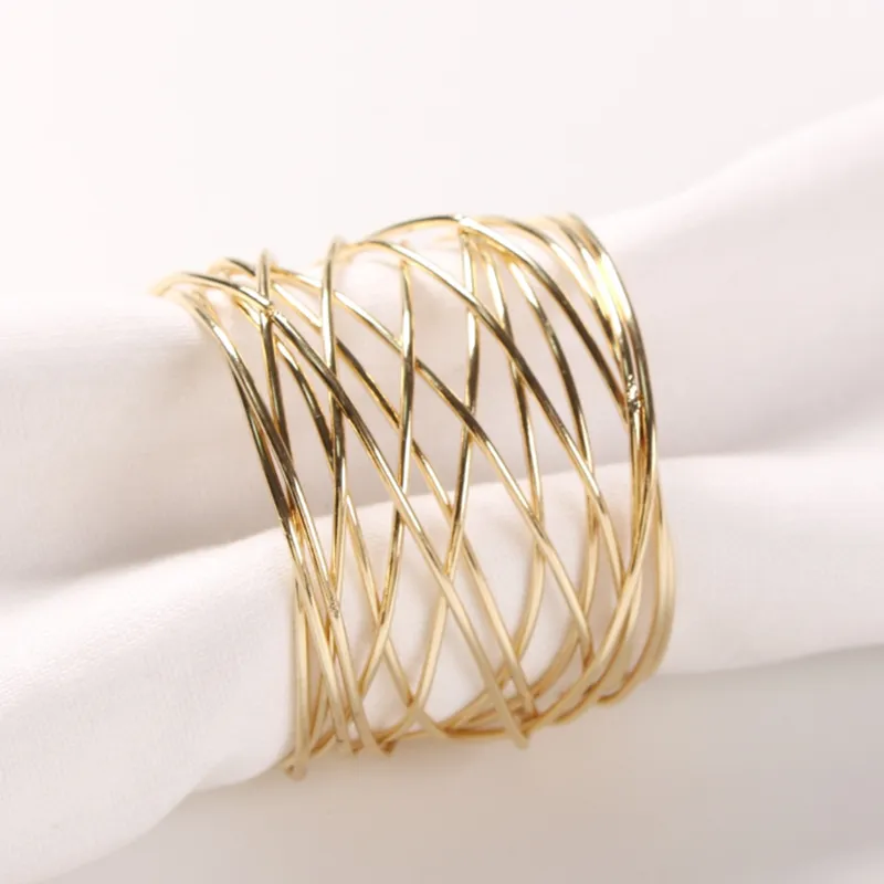 Metal wire Napkin Ring Napkins buckle Wrap Serviette Holder For Wedding Banquet Party Table Home Decoration