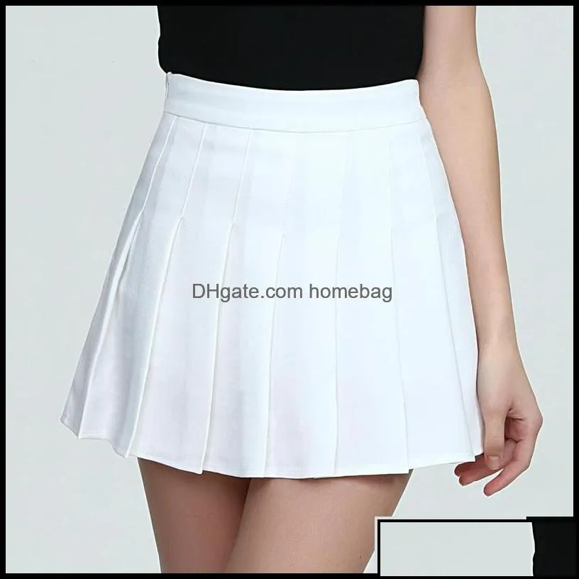 Girls A Lattice Short Dress High Waist Pleated Tennis Skirt Uniform with Inner Shorts Underpants for Badminton Cheerleader