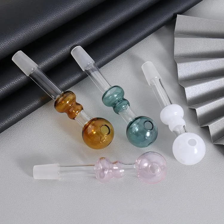 Smoke Pipes Colored Hand Mini Clear Thick Glass Color Smoking Pipe Dab Rigs Straight Type 11CM Transparent Pyrex Oil Burner Accessories DHL Free Freight