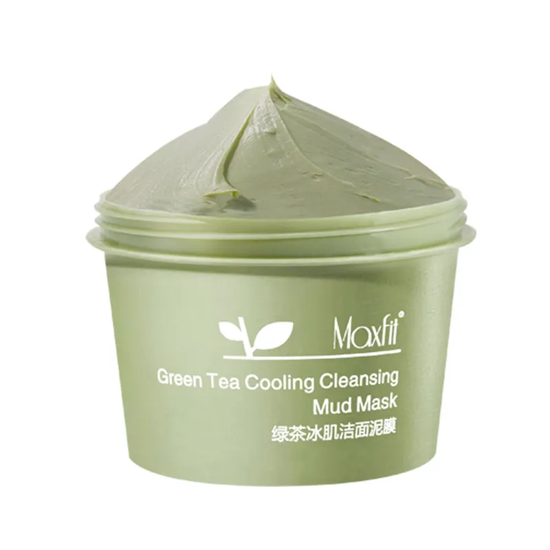 Green Tea Matcha Mud Facial Mask Deep Rengöring Oljekontroll Fuktgivande Blackhead Remover Anti Acne Förbättrad åldrande Hud Pore Cleanser