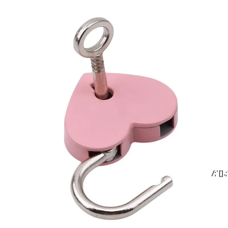 Heart Shape Padlocks Vintage Hardware Locks Mini Keys Lock With Key Travel Handbag Suitcase Padlock 30*39MM CCF13303