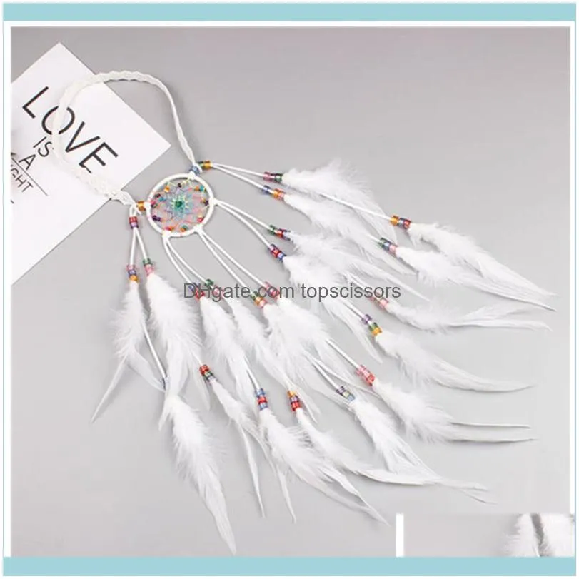 Handmade Dream Catcher Feather Headband Bohemian Ethnic Style Dreamy Scenic Po Hair Accessories Rope1