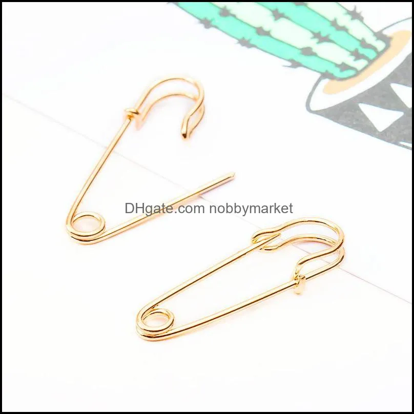 New creative Pin shape Stud Earrings Women Personalized simple brooch safety pin Earring For Female Fashion Jewelry in Bulk