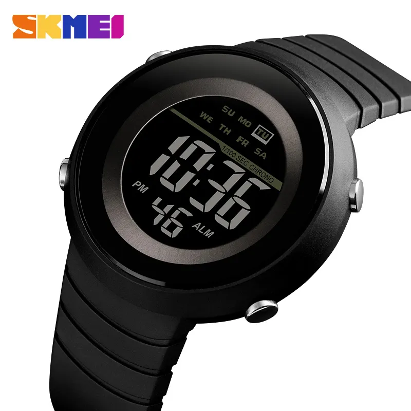 SKMEI SPORT DIGITAL WATCH Fashion Simple Design Men Watch 5Bar Vattentät Ljusdisplay Väckarklocka Klockor Montre Homme 1497 Q0524