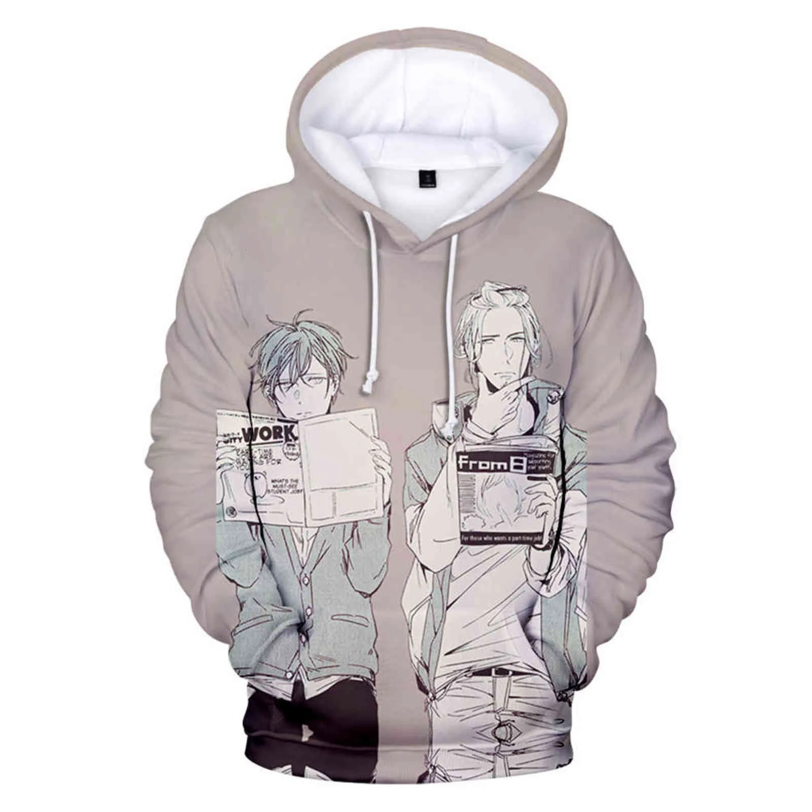 2021 Design de mode Étant donné Manga Musique Mafuyu Hoodie 3D Hommes Femmes Survêtement Hoodies Hip Hop Streetwear Tops Anime 3D Print Hoodie Y211118