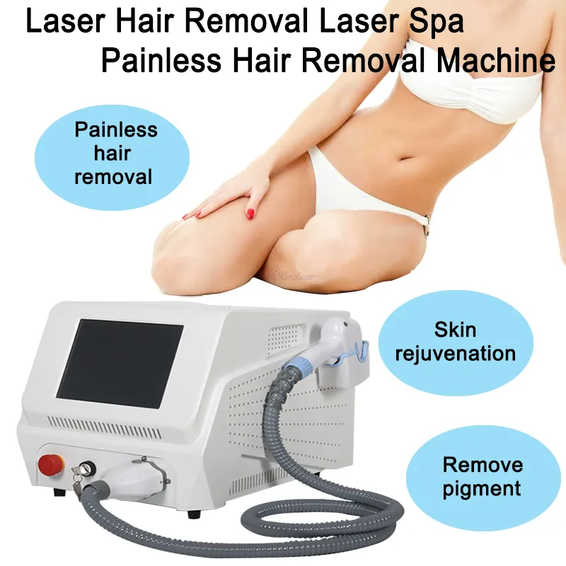 Portabel 808nm Diode Laser Face Body Hair Removal Machine Skin Rejuvenation Snabbhår Ta bort för alla skinnfärger 20 miljoner skott