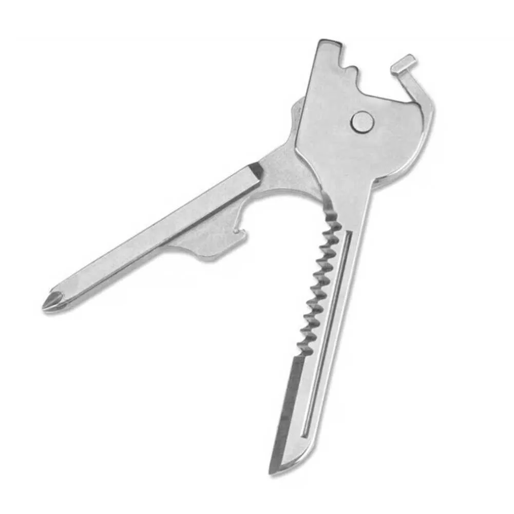 6 in 1 EDC-Getriebe Mini nützlicher Schlüsselanhänger geformter Taschenöffner Keychain-Schraubendreher-Werkzeug-Kit überleben taktisches Messer