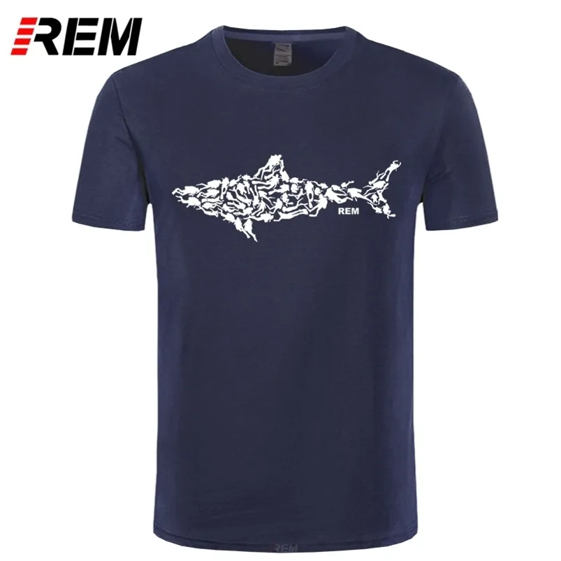 Rem Shark Scuba Dykare T-tröja Tee DIVERING DIVE Rolig födelsedagspresent present för honom Män Vuxen T-shirt Kortärmad bomull 210706