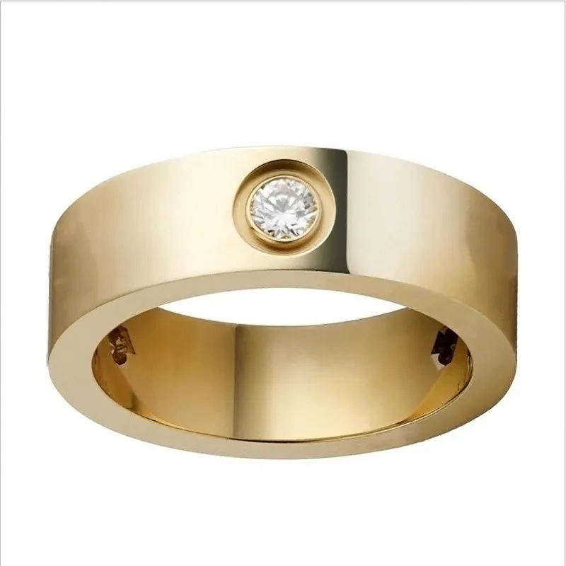 Love Ring Gold for Womens Mens RingsデザインハイエンドブランドジュエリークリスマスギフトステンレススチールストーンスクリューファッションウェディングEN299K