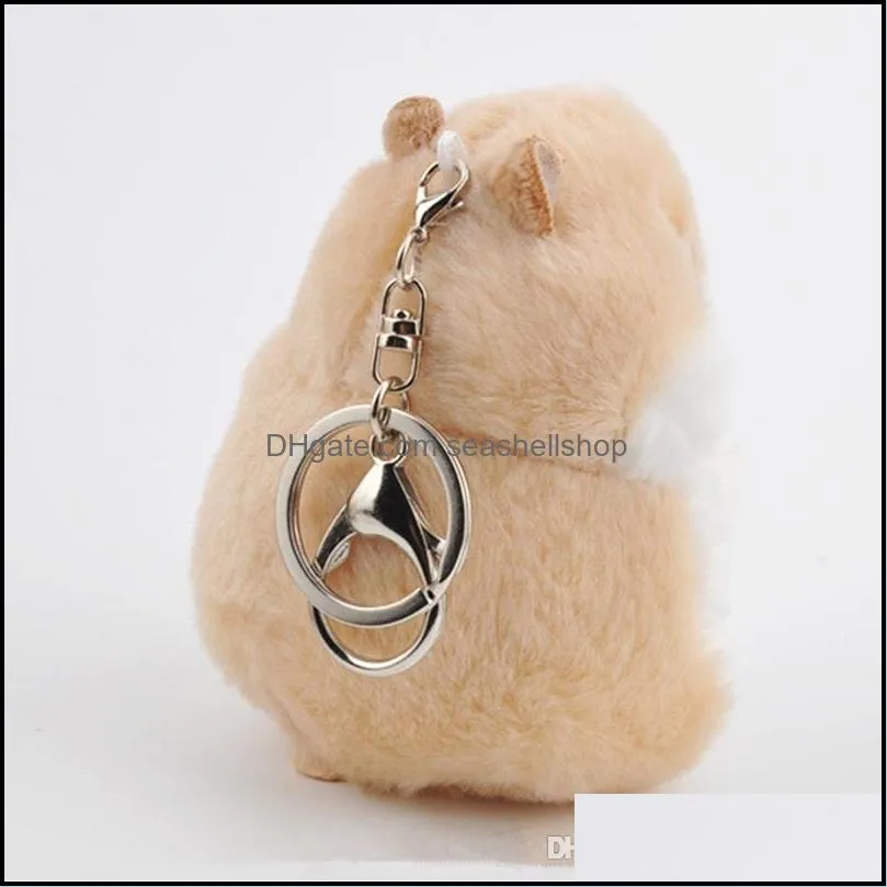 Cute Soft Plush Cartoon Animal Keychain Small Hamster Toy Doll Keyring Stuffed Mouse Pendant Key Chain Women Bag Charms Trinket