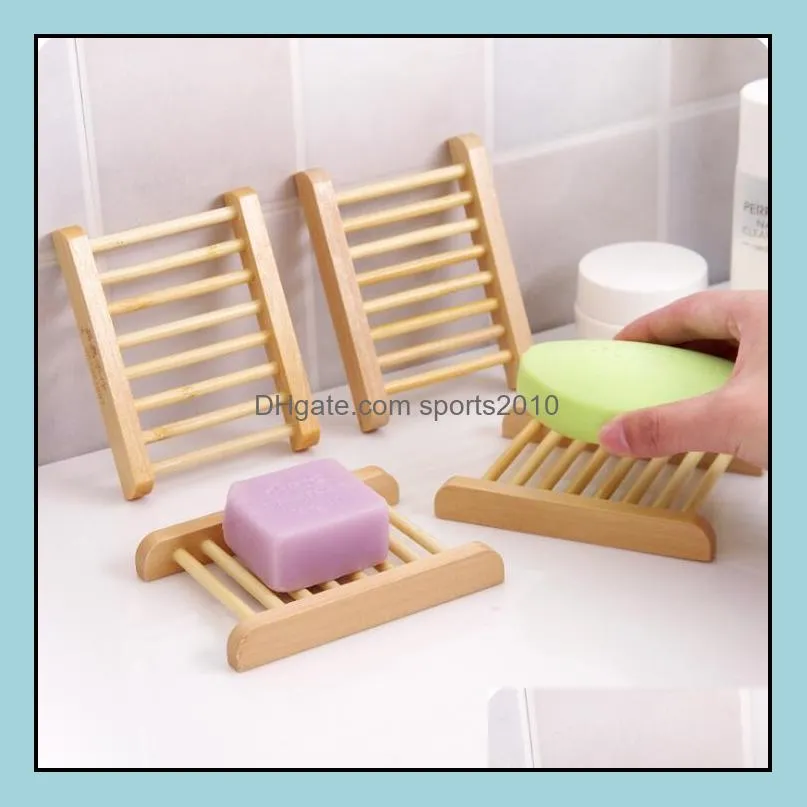 Portable Soap Dishes Natural Wood Soap Tray Holder Dish Storage Bath Shower Plate Home Bathroom Wash Soap Holder Organizer LX1666