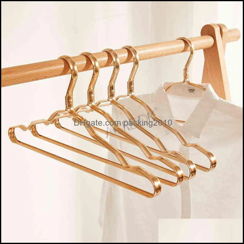 Clothes Hanger 10pcs Aluminium Alloy Coat Hangers Anti-slip Drying Rack Wardrobe Space Saver Clothing Storage Rack Clothes Horse