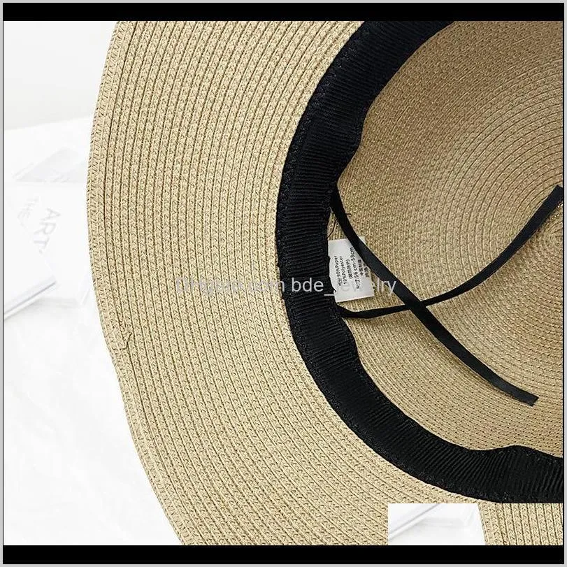 summer beach high quality straw large brim leisure sunshade elegance pearl bow noble woman holiday fashion panama bucket hat wide hats