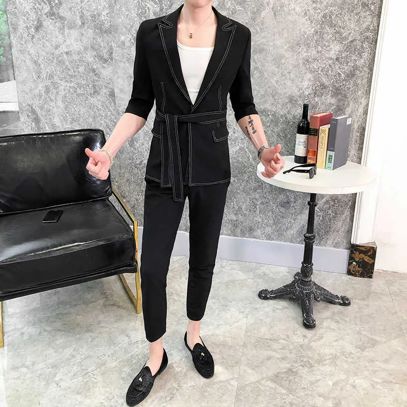 Gray Velvet Pantsuit, Designer Woman Suit Jacket Pants Slim Cut
