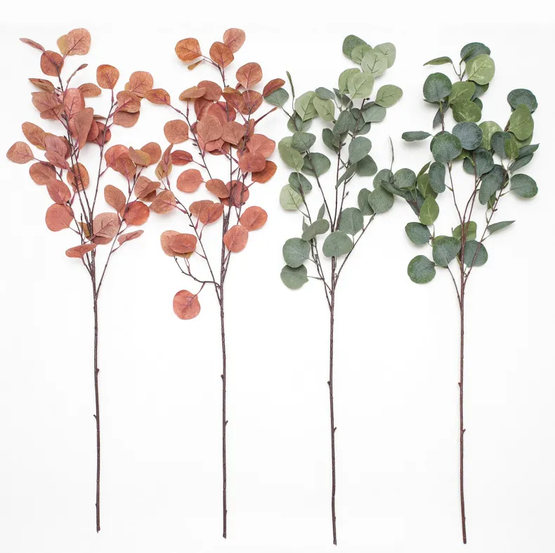 JAROWN Artificial Autumn Eucalyptus Money Leaf Tree Branch Home Decor Wedding Simulation Bouquet Accessories DIY Decoration (3)