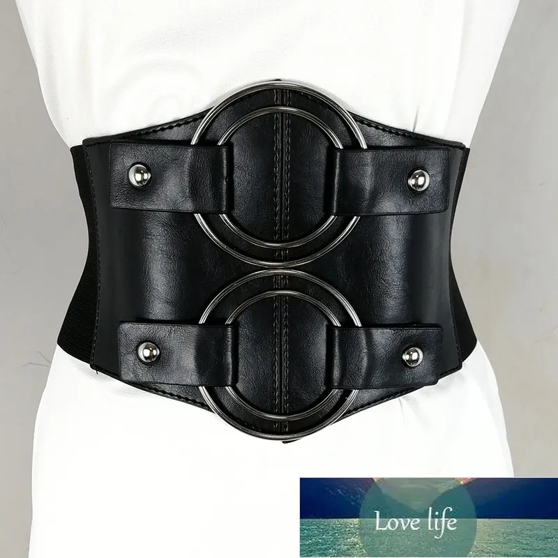 Wide Black Circle Buckle Corset Waist Belt/Harness Style Statement Belt Amazon.com: TeeYee Black Underbust Corset Leather Harness  main image 4