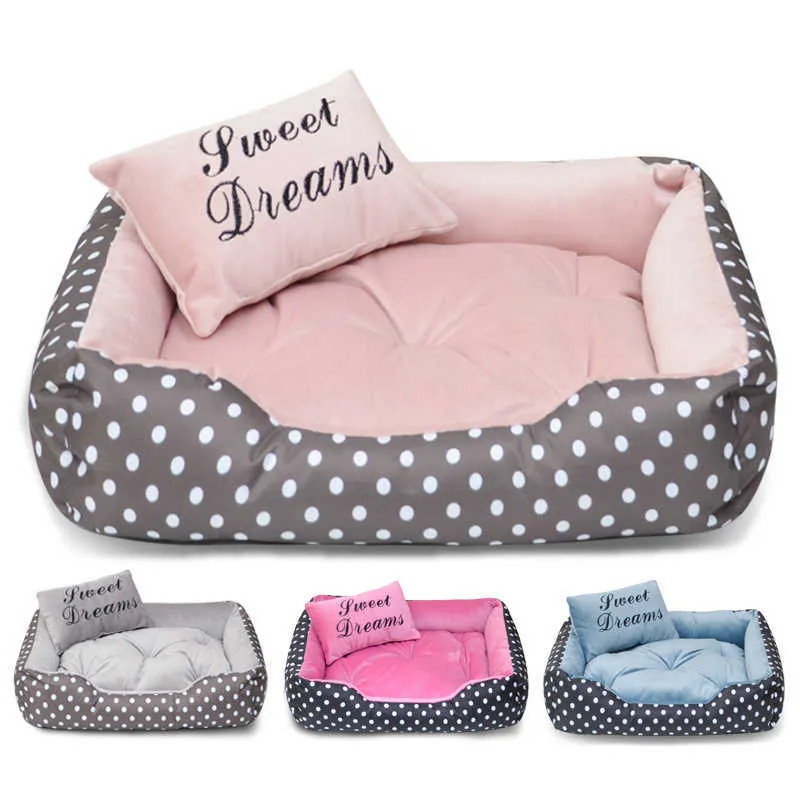 Dog Dot Bed Quatre Saisons Utilisation Confortable camas para perros lits pour chiens pour petits chiens Top Qualité chiens animaux accessoires 211009