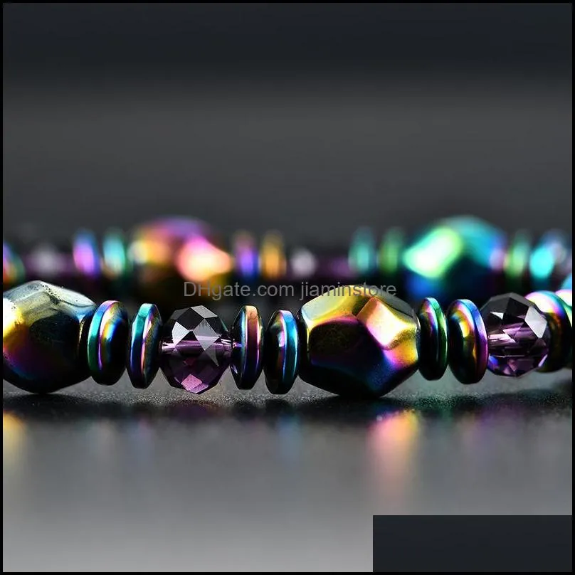 Magnetic Therapy Bracelets Hematite Stone Beads healing stone Bracelet For Women Men